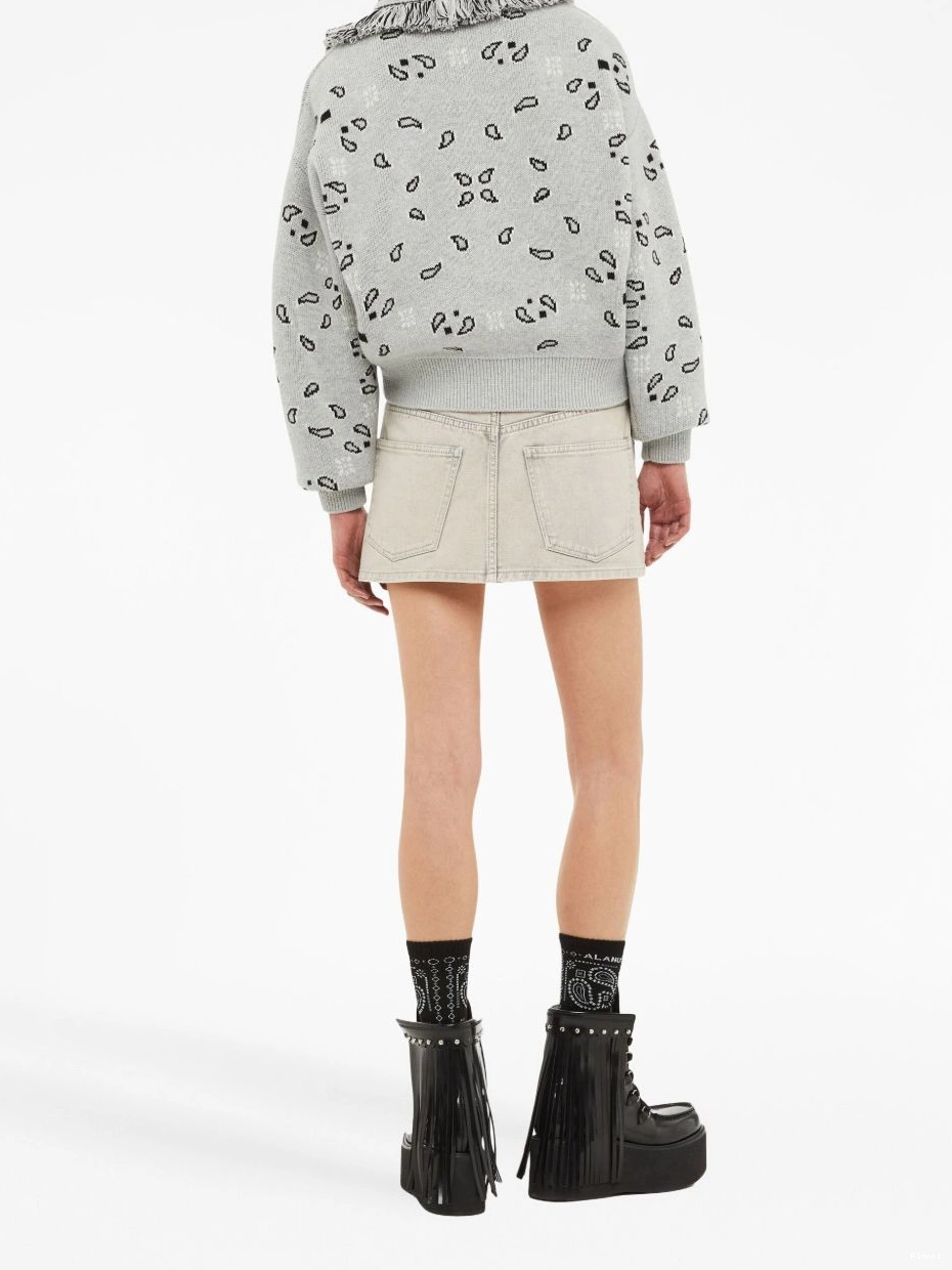 Cheap Alanui fringed Bandana Women cardi-bomber Jacquard 0808